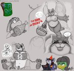 anthro big_breasts bone breasts clothed clothing collar duo eyewear female food fur glasses hair ham insect_wings meat membrane_(anatomy) membranous_wings overweight pork simple_background smile solo text thick_thighs wings drxii blueberry_kobold bat bear fairy giant_panda kobold mammal reptile scalie ursine were wereursid wereursine digital_media_(artwork) hi_res url