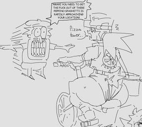 anthro big_butt butt butt_focus clothed clothing fur hair huge_butt male profanity rear_view solo tail text thick_thighs ghastlybum pizza_tower amari_(scared_bum) peppino_spaghetti lagomorph leporid mammal rabbit english_text tagme