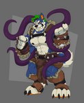 abs anthro back_tentacles bulge harness male muscular muscular_anthro muscular_male nipples pecs solo tentacles higgsfigs alonzo_(kai_nadare) canid canine canis domestic_dog husky mammal nordic_sled_dog spitz hi_res