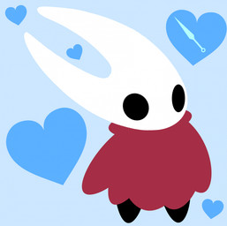 black_body black_eyes blue_background blue_heart chibi cloak clothing female heart_symbol no_pupils not_furry red_cloak red_clothing simple_background solo three-quarter_view white_head floofy-nerd hollow_knight_(franchise) team_cherry hornet_(hollow_knight) animal_humanoid arachnid arachnid_humanoid arthropod arthropod_humanoid humanoid 2025 colored digital_drawing_(artwork) digital_media_(artwork) flat_colors hi_res