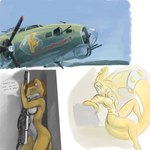 aircraft airplane anthro areola b-17 b-17_flying_fortress breasts ear_piercing female flying_fortress gun holding_gun holding_object holding_ranged_weapon holding_weapon nipples nose_art nude piercing ranged_weapon solo tail vehicle weapon ambberfox ipoke misplaced_spigot sanura canid canine fox mammal unknown_species 1:1 hi_res multiple_images source_request