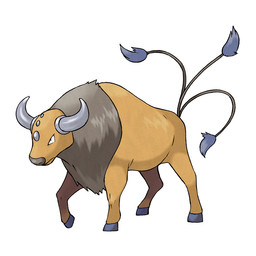 2_horns 3_tails brown_body brown_fur brown_mane front_view fur grey_horn hooves horn male mane multi_tail narrowed_eyes quadruped simple_background solo tail tail_tuft three-quarter_view tuft white_background ken_sugimori nintendo pokemon bovid bovine generation_1_pokemon mammal pokemon_(species) tauros 1:1 official_art