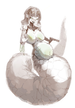belly big_belly big_breasts breasts female hair machine short_hair solo tail erty910 humanoid reptile robot robot_humanoid scalie snake hi_res
