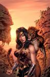 anthro armor black_hair blue_eyes bracers breasts claws cleavage clothed clothing duo fangs featureless_breasts female fur hair inner_ear_fluff looking_back markings nude outside spots spotted_body spotted_fur teeth tuft yellow_eyes laura_martin liam_sharp dc_comics justice_league cheetah_(dc) wonder_woman animal_humanoid cheetah cheetah_humanoid felid felid_humanoid feline feline_humanoid human humanoid mammal mammal_humanoid official_art