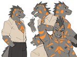 anthro biped claws clothed clothing fingers male simple_background solo tail white_background hemuchang echo_(game) echo_(series) echo_project flynn_moore gila_monster helodermatid lizard reptile scalie hi_res