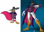 anthro beak cape clothing hat headgear headwear male smile solo osmar-shotgun darkwing_duck disney ducktales drake_mallard anatid anseriform avian bird duck 2014 absurd_res hi_res