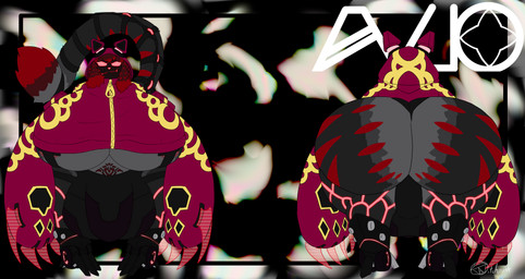 anthro balls_outline big_breasts big_bulge big_butt breasts bulge butt clothing cyberpunk detailed_bulge feet genital_outline grey_body gynomorph holographic_claws hoodie huge_breasts huge_bulge huge_butt hyper hyper_breasts hyper_bulge hyper_butt intersex markings oversized_clothing oversized_hoodie oversized_topwear pasties pubic_tattoo red_markings screen screen_face solo stripes talons tattoo thong toes topwear underwear zipper vvitchpunk alio_(vvitchpunk) felid feline mammal absurd_res hi_res