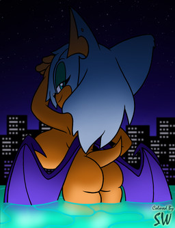 alternate_hairstyle anthro bedroom_eyes big_breasts big_butt breasts butt butt_focus city city_background covering covering_breasts covering_self female hair huge_breasts long_hair looking_at_viewer looking_back looking_back_at_viewer narrowed_eyes nude seductive solo bigdad shadowwalk third-party_edit sega sonic_the_hedgehog_(series) rouge_the_bat bat mammal color_edit colored hi_res