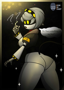 4_fingers abstract_background areola big_areola big_breasts big_butt bottomless bottomless_female bottomless_humanoid breasts bubble_butt butt clothed clothing curvy_figure dialogue exposed_breasts female fingers glistening glistening_body glistening_breasts grey_hair hair jacket jacket_only long_tail machine nipples robot_joints segmented_arms segmented_legs short_hair solo tail text thick_thighs topwear topwear_only voluptuous voluptuous_female voluptuous_humanoid white_body wide_hipped_female wide_hipped_humanoid wide_hips yellow_eyes beanontoast glitch_productions murder_drones v_(murder_drones) disassembly_drone humanoid robot robot_humanoid tailed_humanoid worker_drone 2025 artist_name digital_drawing_(artwork) digital_media_(artwork) english_text hi_res watermark
