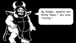 anthro asgore_dreemurr barakatalogue belly black_and_white bovid caprine clothing digital_media_(artwork) english_text floppy_ears fur goat hi_res horn male mammal monochrome overweight pixel_(artwork) robe solo text thick_thighs undertale_(series) white_body white_fur wide_hips