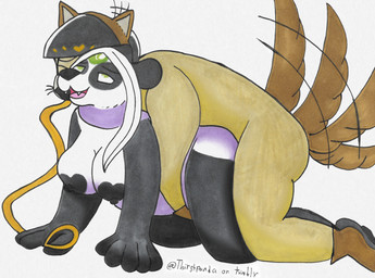 anthro black_body black_fur black_nipples black_nose breasts canon_x_oc clothing cosplay costume doggystyle duo fake_ears fake_tail female from_behind_position fur fur_markings green_eyes hair human_on_anthro interspecies leash looking_pleasured male male/female markings nipples nude open_mouth penetration round_ears self_insert selfship sex simple_background slightly_chubby smile tail tail_motion tailwag teeth tongue white_body white_fur white_hair lunarpanda8686 mr._osomatsu jyushimatsu_matsuno mika_(lunarpanda8686) bear giant_panda human mammal ursine hi_res marker_(artwork) traditional_media_(artwork)