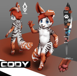 4_toes 5_fingers animal_genitalia anthro arm_markings back_markings black_markings black_nose blue_eyes cheek_tuft chest_tuft claws digitigrade ear_markings facial_markings facial_tuft feet fingerpads fingers foot_markings fur fur_markings genitals gesture gloves_(marking) hair head_markings leg_markings looking_at_viewer looking_back looking_back_at_viewer male male_anthro markings monotone_hair multicolored_body multicolored_fur multicolored_tail multiple_poses navel nude_anthro nude_male open_mouth open_smile orange_arms orange_ears orange_legs pawpads penis penis_tip pose red_hair sheath smile socks_(marking) solo standing striped_arms striped_back striped_body striped_fur striped_legs striped_markings striped_shoulders striped_tail stripes tail tail_markings text toe_claws toes tuft waving waving_at_viewer white_body white_fur white_markings young young_anthro young_male xennos canid canine fox hybrid lagomorph leporid mammal rabbit 2017 character_name colored digital_drawing_(artwork) digital_media_(artwork) english_text hi_res model_sheet multiple_images shaded