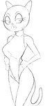 alternate_costume anthro bent_arm big_breasts big_eyes biped breasts clothed clothed_anthro clothed_female clothing curved_eyebrows curvy_figure elderly_anthro elderly_female eyebrows eyelashes female fingers hand_on_hip hand_on_own_hip humanoid_hands leotard lidded_eyes long_eyelashes looking_at_viewer markings mature_anthro mature_female mouth_closed no_irises one_piece_sweater one_piece_top pointy_ears prick_ears pupils resting_bitch_face round_head sleeveless_sweater sleeveless_topwear sleeveless_turtleneck small_nose solo standing sweater tail thin_eyebrows three-quarter_view topwear turtleneck whisker_markings gold-white-kott cartoon_network the_amazing_world_of_gumball mary_senicourt domestic_cat felid feline felis mammal eyelids 2023 digital_drawing_(artwork) digital_media_(artwork) monochrome portrait three-quarter_portrait