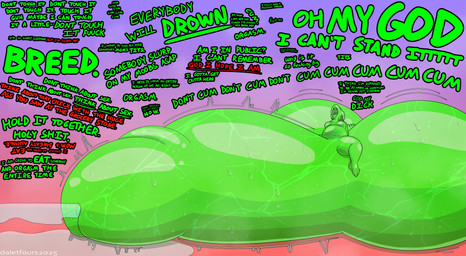3_toes anthro balls balls_on_ground big_balls big_penis bodily_fluids dialogue excessive_genital_fluids excessive_precum feet forked_tongue genital_fluids genitals glistening glistening_body huge_balls huge_penis humanoid_genitalia humanoid_penis hyper hyper_balls hyper_genitalia hyper_penis immobile male moobs nude open_mouth overweight overweight_anthro overweight_male penis penis_on_ground pent_up precum precum_squirt profanity simple_background solo sweat sweaty_balls sweaty_genitalia sweaty_penis tail tail_ridge text throbbing throbbing_penis toes tongue tongue_out daletfours mythology honeydew_(daletfours) dragon goo_creature goo_dragon mythological_creature mythological_scalie scalie absurd_res english_text hi_res