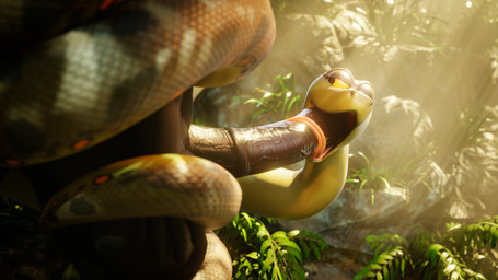 anthro anthro_on_feral bestiality duo fellatio female feral forest genitals jungle male male/female one_eye_closed oral penile penis plant restrained sex tongue tongue_out tree wink temocstar reptilligator_(modeler) snek3d_(modeller) equid equine horse mammal reptile scalie snake hi_res