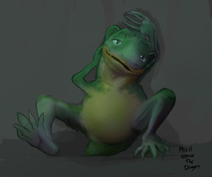 5_fingers 5_toes anthro bedroom_eyes belly bent_legs big_belly biped claws featureless_crotch feet finger_claws fingers front_view glance glistening glistening_eyes green_body green_eyes green_scales half-closed_eyes hand_behind_head horizontal_pupils huge_belly humanoid_ears knees_up looking_aside looking_at_viewer lying male multicolored_body multicolored_scales narrowed_eyes nude on_back pose pupils reclining scales seductive shadow sitting slightly_chubby slightly_chubby_anthro slightly_chubby_male smile smiling_at_viewer soles solo spread_legs spread_thighs spreading toe_claws toes two_tone_body two_tone_scales yellow_belly stevethedragon j._r._r._tolkien middle-earth_(tolkien) rankin/bass the_hobbit the_lord_of_the_rings gollum_(tolkien) amphibian frog 2019 6:5 colored dated digital_drawing_(artwork) digital_media_(artwork) digital_painting_(artwork) painting_(artwork) pinup shaded signature