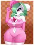 big_breasts breasts clothing female gloves handwear hat headgear headwear holowear_(pokemon) navel solo wide_hips sblueicecream nintendo pokemon pokemon_unite fashionable_style_gardevoir gardevoir generation_3_pokemon humanoid pokemon_(species) absurd_res hi_res