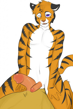 anthro comparing comparing_penis duo erection frottage fur genitals humanoid_genitalia humanoid_penis male male/male orange_body orange_fur penile penis penis_size_difference penises_touching sex solo_focus stripes tail yellow_body yellow_fur hardyboy felid lion mammal pantherine tiger digital_media_(artwork) hi_res