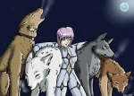 feral flower group male plant sarahfurry wolf's_rain cheza_(wolf's_rain) hige_(wolf's_rain) kiba_(wolf's_rain) toboe_(wolf's_rain) tsume_(wolf's_rain) canid canine canis mammal wolf