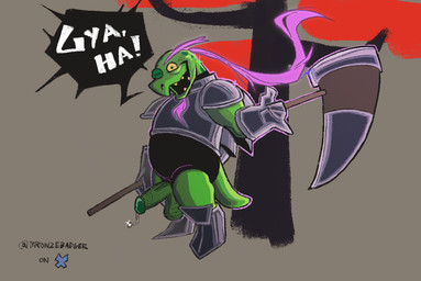 anthro armor balls belly bodily_fluids boots circumcised clothing dripping elderly facial_hair flowing_hair footwear gauntlets genital_fluids genitals glistening gloves goatee green_body hair hammer handwear humanoid_genitalia laugh legwear looking_at_viewer male mature_male open_mouth penis penis_poking_out plant ponytail precum precum_drip saggy_balls shoes simple_background smile smirk solo speech_bubble standing tail teeth_showing tights tools tree bronzebadger deltarune undertale_(series) gerson gerson_boom_(deltarune) reptile scalie turtle 2025 cel_shading digital_media_(artwork) shaded