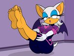 5_fingers 5_toes anthro armwear barefoot bodily_fluids breasts clothing elbow_gloves feet female fingers foot_focus gloves handwear humanoid_feet plantigrade soles solo stretching sweat toes wings yoga nasiri_(artist) netflix sega sonic_prime sonic_the_hedgehog_(series) rouge_the_bat bat mammal 4:3