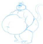 anthro belly big_belly bottomwear clothing eyewear glasses male moobs obese obese_male overweight overweight_male shorts simple_background solo justabeariguess an_american_tail don_bluth papa_mousekewitz mammal mouse murid murine rodent 2023 hi_res sketch