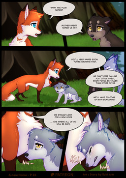 blue_body blue_eyes blue_fur bodily_fluids comforting crying dialogue female feral fur licking orange_body orange_fur outside sad tears text tongue young rukifox ice_(rukifox) riu_(rukifox) canid canine fox mammal red_fox true_fox comic english_text hi_res