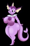 alpha_channel anthro areola big_breasts big_butt black_sclera breasts butt eeveelution female generation_1_pokemon hi_res huge_breasts huge_hips huge_thighs looking_at_viewer nintendo nipples nude pokemon pokemon_(species) purple_areola purple_body purple_nipples shiny_pokemon simple_background smile solo tail thegeckoninja thick_thighs transparent_background vaporeon white_eyes wide_hips