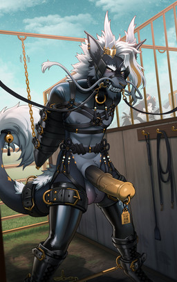 angry animal_genitalia animal_penis anthro armbinder aroused balls bdsm big_penis binder_(restraint) bit_gag bondage_gear boots bound breeder bridle clothing cuff_(restraint) detailed_background dominant dominant_anthro equine_genitalia equine_penis erection fangs_bared footwear gag gagged garter_belt garter_straps genital_piercing genitals halter hands_behind_back harness harness_bit_gag harness_gag latex latex_clothing latex_legwear latex_thigh_highs legwear male muzzle_(object) nipples penis penis_piercing petplay piercing ponyplay prince_albert_piercing reins restraints roleplay service_top sheath shoes sky solo spreader_bar submissive submissive_male tail teeth text thigh_highs yellow_eyes 100racs mythology dragon mythological_creature mythological_scalie scalie absurd_res english_text hi_res