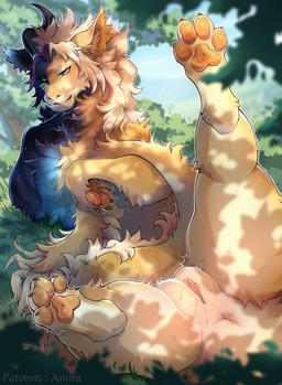 anus blue_body blue_fur brown_claws claws female feral fur genitals looking_at_viewer pawpads pink_anus pink_eyes pink_pawpads pink_vulva presenting presenting_anus presenting_vulva solo tan_body tan_fur vulva white_body white_fur anora_drakon mythology dragon furred_dragon furred_scalie mythological_creature mythological_scalie scalie hi_res