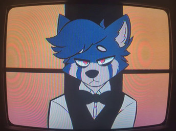 :< annoyed anthro black_bow_tie black_clothing black_nose black_suit blue_body blue_fur bow_tie breathing button_(fastener) cellphone cheek_tuft close-up clothing collared_shirt color_banding crt crt_effect dialogue electronics ellipsis eye_bags eyebrows eyelashes eyes_closed facial_tuft fluffy fur head_tuft inner_ear_fluff looking_at_object looking_at_phone looking_at_viewer looking_away looking_down male music narrowed_eyes open_mouth outline phone question question_mark real red_eyes screen_glow shirt smartphone solo speech_bubble striped_body striped_fur stripes suit talking_to_viewer text thick_outline topwear translucent_speech_bubble tuft white_body white_clothing white_fur white_inner_ear_fluff white_shirt white_topwear suitedwolfie deltarune undertale_(series) reid_(suitedwolfie) ailurid mammal red_panda 2025 animated background_music digital_drawing_(artwork) digital_media_(artwork) english_text long_playtime sound webm