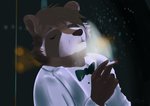 anthro brown_body brown_fur cigarette clothed clothing fur hair holding_object male music sad smoke smoke_from_mouth smoking solo alecrc canid canine mammal procyonid raccoon raccoon_dog tanuki absurd_res digital_media_(artwork) hi_res