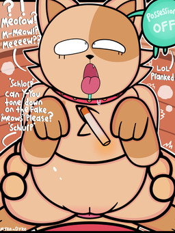 ahegao ambiguous_gender anal bestiality cigarette collar dialogue duo exclamation_point female feral genitals human_on_feral human_rimming_feral interspecies leg_markings looking_pleasured male male_on_feral markings open_mouth oral question_mark rimming sex socks_(marking) tan_body text tongue tongue_out vulva conditional_dnp mykendyke cheesepuff_(mykendyke) tammy_(mykendyke) domestic_cat felid feline felis ghost human mammal spirit 3:4 absurd_res english_text hi_res