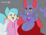 5_fingers anthro big_breasts blush breasts clothing duo fangs female fingers fur looking_at_viewer male male/female mature_anthro mature_female open_mouth simple_background smile teeth white_body white_fur nikkibunn nintendo patreon pokemon fan_character flare_(purplebird) zale_(purplebird) generation_4_pokemon gliscor mammal pachirisu pokemon_(species) rodent sciurid 4:3 absurd_res digital_media_(artwork) hi_res gynomorph_(lore) mother_(lore) mother_and_child_(lore) mother_and_son_(lore) parent_(lore) parent_and_child_(lore) parent_and_son_(lore) son_(lore)