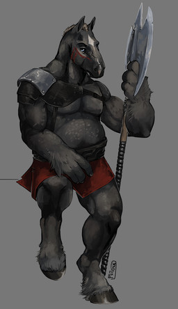 anthro axe battle_axe black_body black_fur blue_eyes fur grey_background hair holding_object holding_weapon hooves looking_at_viewer male male_anthro mane musclegut muscular muscular_anthro muscular_male overweight overweight_anthro overweight_male pecs simple_background sitting solo tan_hair weapon white_body white_fur i-psilone titan_(tarogar) draft_horse equid equine horse mammal 2020 hi_res