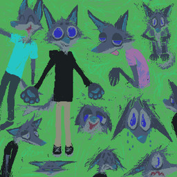anthro black_clothing black_hoodie black_topwear blue_body blue_fur bottomwear clothing fur green_background grey_body grey_fur hoodie male pants simple_background smile solo tan_bottomwear tan_clothing tan_pants topwear demensa emil_(demensa) canid canine canis coyote domestic_dog hybrid mammal 1:1 2020 digital_media_(artwork) hi_res pixel_(artwork)
