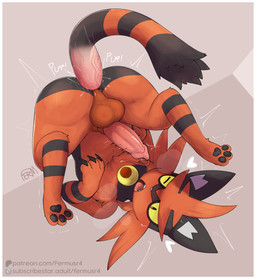 anal anal_penetration animal_genitalia animal_penis ass_up balls bestiality big_butt blep bodily_fluids butt claws cute_fangs disembodied_penis erection fangs feline_genitalia feline_penis feral feral_penetrated fur genital_fluids genitals human_on_feral human_penetrating human_penetrating_feral interspecies looking_at_viewer lying male on_back orange_body orange_fur penetration penile penile_penetration penis penis_in_ass precum sex solo tail teeth tongue tongue_out yellow_eyes fermusieboir4 nintendo pokemon felid feline generation_7_pokemon human mammal pokemon_(species) torracat hi_res