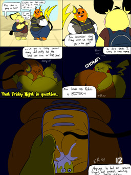 anal anthro backpack bed bedroom bedroom_sex big_butt bite black_ear_tips black_hair black_markings black_sclera black_tail black_tail_tip blue_bottomwear blue_clothing blue_pants bodily_fluids bottomwear brown_bottomwear brown_clothing brown_ear_tips brown_markings brown_pants brown_toes butt butt_bite butt_grab cellphone clothing collared_shirt contextual_arrow cum cum_drip cum_in_ass cum_inside cum_on_penis dark_room dialogue dipstick_ears dipstick_tail directional_arrow doggystyle dripping ear_markings ejaculation electronics fellatio first_person_view flashback flashlight from_behind_position furniture genital_fluids genitals grey_clothing grey_shirt grey_topwear group hair hallway hand_on_butt holding_leg holding_object holding_phone holding_thigh hug huge_butt hugging_another hugging_butt leaking_cum male male/male markings multicolored_ears narration navel night nude one_eye_closed oral orange_body overweight page_number pants penile penis phone pink_cheeks polo_shirt recording recording_sex recording_video red_cheeks school sex shirt simple_background smartphone speech_bubble tail tail_markings text thick_thighs time_card topwear trio undershirt white_eyes white_sleeves wide_hips yellow_body yellow_cheeks yellow_ears yellow_tail yellow_tail_tip chonkymouse nintendo pokemon pace_(blastoiseanimator) pedro_(blastoiseanimator) riley_(blastoiseanimator) generation_1_pokemon generation_2_pokemon pichu pikachu pokemon_(species) raichu 2024 3:4 absurd_res colored comic digital_media_(artwork) english_description english_text flat_colors hi_res