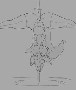 anthro big_eyes big_tail biped blush blush_lines bodily_fluids bottom_heavy bra cheek_tuft clothed clothing clothing_aside dancing extended_legs eyelashes eyeshadow facial_tuft female flat_chested front_view fur fur_tuft genital_fluids genitals hair iris legwear lips lipstick long_eyelashes long_legs looking_at_viewer looking_pleasured makeup motion_lines motion_outline navel no_pupils open_mouth panties panties_aside partially_clothed partially_clothed_anthro partially_clothed_female penetration pointy_ears pole pole_dancing prick_ears pussy_juice_on_sex_toy pussy_juice_on_vibrator sex_toy sex_toy_in_vagina sex_toy_insertion short_hair solo spread_legs spreading stripper_pole sweat sweatdrop tail thick_thighs thigh_highs tuft underwear underwear_aside upside_down vaginal vaginal_fluids vaginal_penetration vibrator vibrator_in_vagina vulva wide_hipped_anthro wide_hipped_female wide_hips dbaru cats_don't_dance warner_brothers sawyer_(cats_don't_dance) domestic_cat felid feline felis mammal 2025 digital_drawing_(artwork) digital_media_(artwork) greyscale hi_res monochrome sketch