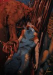 andromorph anthro blood bodily_fluids duo female intersex male male/female snow sunrise fokker_(artist) mythology canid canine canis domestic_dog husky mammal mythological_canine mythological_creature nordic_sled_dog spitz werecanid werecanine werecreature werewolf wolf absurd_res hi_res