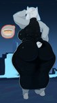 anthro big_butt breasts butt clothing female glistening glistening_body huge_butt rear_view robe side_boob solo tail thick_thighs tight_clothing nerobero0 undertale_(series) toriel bovid caprine goat mammal absurd_res hi_res