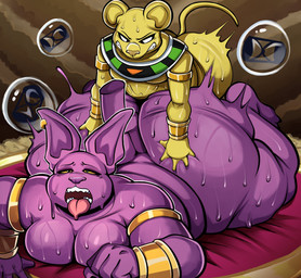 anthro anthro_on_anthro anthro_penetrated anthro_penetrating anthro_penetrating_anthro big_butt bodily_fluids butt clenched_teeth duo from_behind_position fur hairless huge_butt hyper hyper_butt larger_penetrated male male/male moobs overweight overweight_anthro overweight_male penetration predator/prey prey_penetrating_predator prone_bone_position purple_body sex size_difference small_dom_big_sub small_top_big_bottom speed_bump_position sweat sweaty_butt tail teeth tongue tongue_out yellow_body yellow_fur doeswhatever dragon_ball dragon_ball_super champa quitela domestic_cat felid feline felis god_of_destruction hairless_cat mammal mouse murid murine rodent sphynx_(cat) absurd_res hi_res