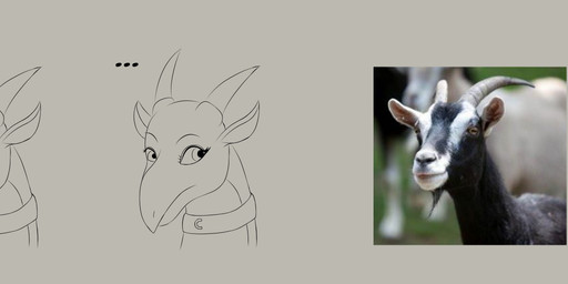 ambiguous_gender angry collar cross-popping_vein ellipsis eyelashes feral horn solo text onesaucydragon mythology real_world saulamander bovid caprine dragon goat mammal mythological_creature mythological_scalie scalie 3:1 absurd_res english_text hi_res monochrome picture_in_picture