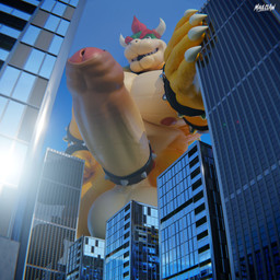 anthro apartment_building balls big_balls big_muscles big_penis building city claws clothing day erection exhibitionism foreskin genitals glans hair huge_balls huge_penis humanoid_genitalia humanoid_penis hyper hyper_balls hyper_genitalia hyper_penis light looking_at_viewer looming looming_over macro macro_male male musclegut muscular muscular_anthro muscular_male nipples non-mammal_balls non-mammal_nipples nude nude_macro nude_male partially_retracted_foreskin pecs penis pink_glans pink_nipples public red_hair road scales sharp_teeth shell skyscraper smile solo spiked_shell spikes spikes_(anatomy) store street sun sunlight sunny tail teeth vein veiny_penis window maulclaw codans_(modeler) bowser_day mario_bros nintendo bowser dragon_koopa koopa scalie 1:1 2026 3d_(artwork) blender_(artwork) blender_cycles_(artwork) digital_media_(artwork) watermark widescreen
