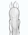 ahoge anthro breasts featureless_breasts female hair long_hair looking_at_viewer mouthless solo turning turning_around jrvanesbroek hasbro my_little_pony fan_character zero_zero.exe_(jrvanesbroek) equid equine horse mammal pony animated digital_drawing_(artwork) digital_media_(artwork) short_playtime sketch