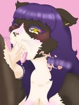 anthro bodily_fluids cum dripping drooling duo ejaculation fellatio female female_focus genital_fluids male male/female oral orgasm penile saliva sex solo_focus sucking tongue tongue_out tongue_out_fellatio fawxine sabrina domestic_cat felid feline felis mammal tuxedo_cat 3:4 hi_res