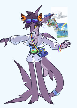 accessory anthro aquarium bag bottomwear bracelet brown_pupils claws clothed clothing dark_claws ear_fins ear_piercing eyewear femboy fin fish_tank frutiger_aero furgonomics gills glistening hair icq insect_wings jacket jewelry lepidopteran_wings light_belly male multicolored_bracelet open_clothing open_jacket open_topwear photo piercing pupils purple_body purple_hair pushbutton rainbow_bracelet rainbow_symbol shark_tail short_cut_jacket short_hair shorts simple_background smiley_face solo sunglasses tail tail_accessory tail_bracelet tail_jewelry topwear translucent translucent_clothing vivarium white_background white_bottomwear white_clothing white_shorts white_topwear wings yellow_eyes toxicrow microsoft microsoft_windows nintendo wii windows_xp ambient_arthropod aquatic arthropod butterfly clownfish fish insect lepidopteran monarch_butterfly pomacentrid shark hi_res
