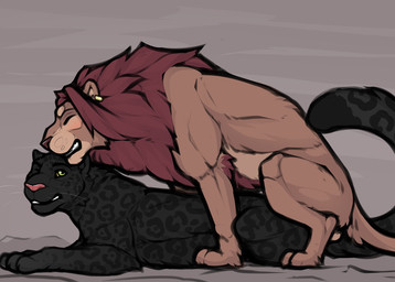 anal anal_penetration balls black_body black_fur blush brown_balls duo ear_piercing ear_ring feral feral_on_feral feral_penetrated feral_penetrating feral_penetrating_feral fur genitals gold_(metal) gold_ear_ring gold_jewelry grin hair jewelry looking_pleasured lying male male/male male_penetrated male_penetrating male_penetrating_male mane markings melanistic nude penetration penile penile_penetration penis_in_ass piercing ring_piercing sex simple_background smile spots spotted_body spotted_fur tail clyde_wolf clyde_(clyde_wolf) jumwo felid leopard lion mammal pantherine digital_media_(artwork)
