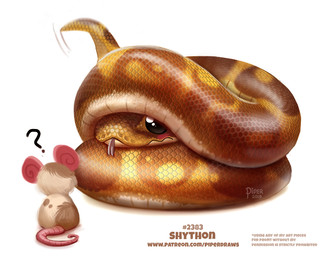 ambiguous_gender beady_eyes black_eyes blush brown_body brown_scales confusion duo feral fur humor pun question_mark scales shy simple_background tail tail_motion tailwag tan_body tan_fur tan_scales text tongue tongue_out visual_pun white_background yellow_body yellow_scales piper_thibodeau mammal mouse murid murine python reptile rodent scalie snake 2019 digital_media_(artwork) digital_painting_(artwork) painting_(artwork) url