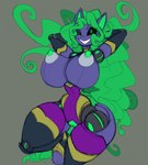 anthro anthrofied big_breasts black_sclera breasts female genitals green_eyes green_hair green_inner_ear green_tail grin hair huge_breasts machine nipples pose purple_body pussy smile solo tail thick_thighs wavy_hair wide_hipped_female wide_hips imric1251 friendship_is_magic hasbro my_little_pony mane-iac_(mlp) earth_pony equid equine horse mammal pony robot hi_res